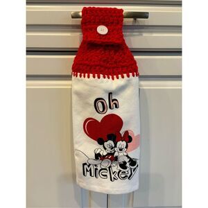 Crochet Top Kitchen Towel- Oh mickey valentine